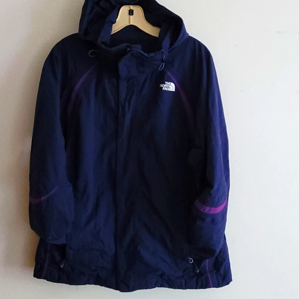 North face blue hooded jacket Sz L - Picture 1 of 8